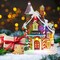Christmas Candy Gingerbread House Decor - Christmas Village Houses Building with LED Light up Decorative Tabletop Decoration